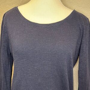 Fitted Blue Long Sleeve sparkle shirt Blouse